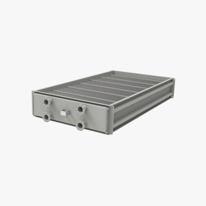 Industrial condenser as a gas/liquid heat exchanger for residual heat recovery from flue gas or drying air.